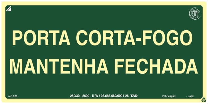 Sinalização de Porta Corta Fogo